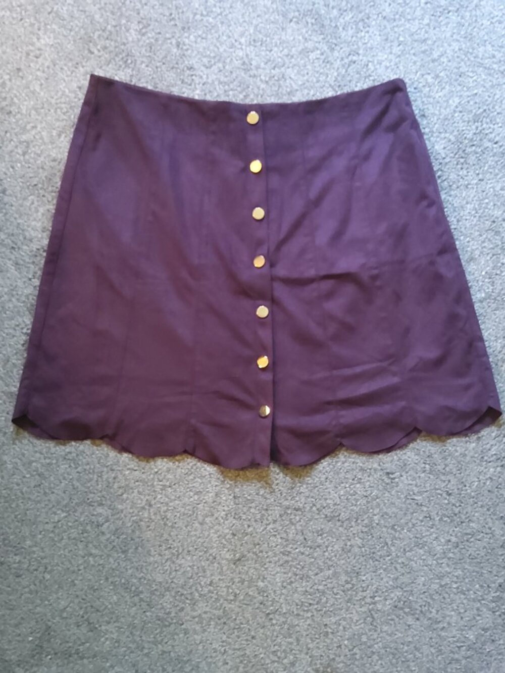 NEW CHELSEA & THEODORE PURPLE FAUX SUEDE SKIRT